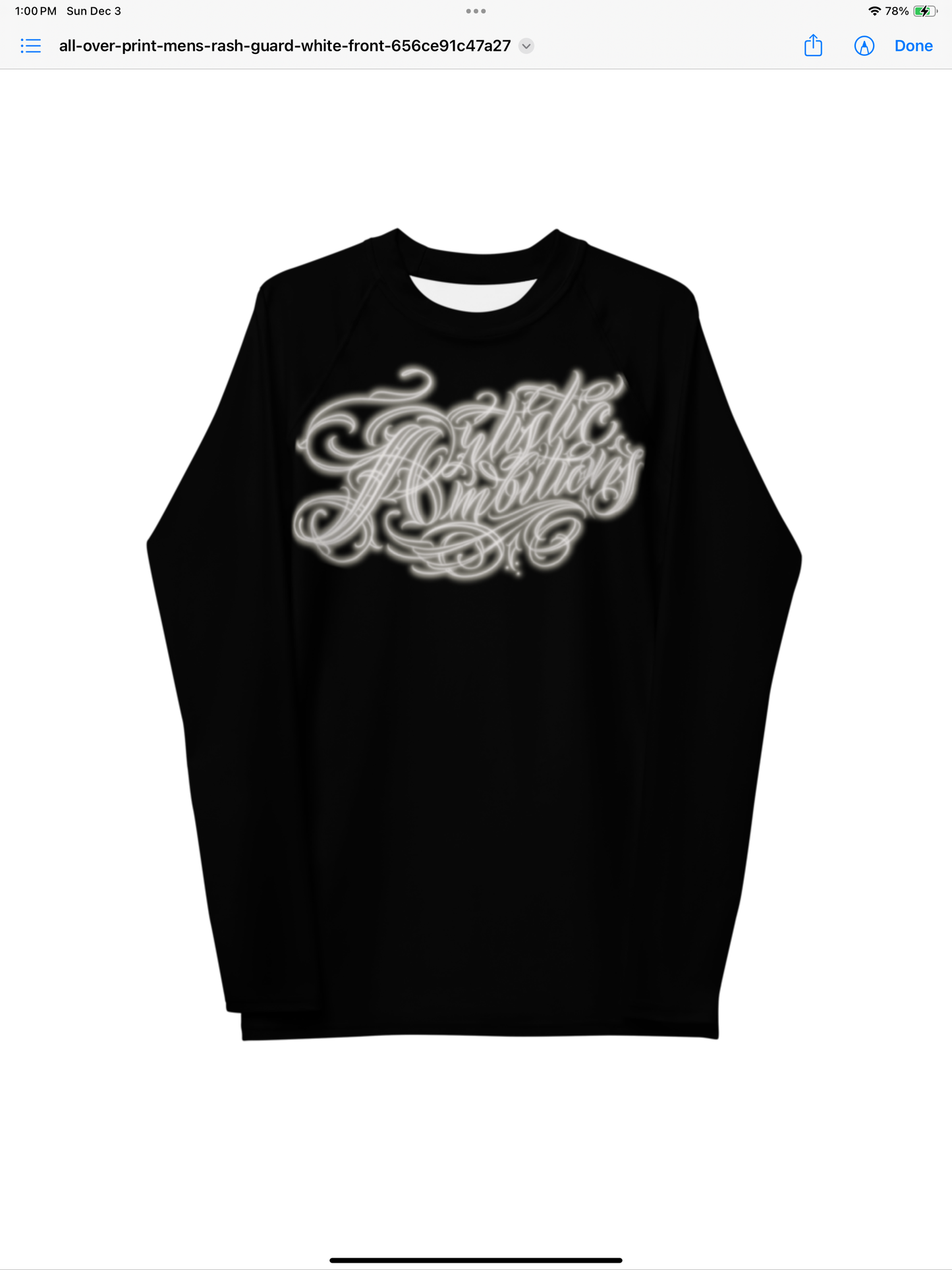 Rash Guard “Artistic Ambitions”