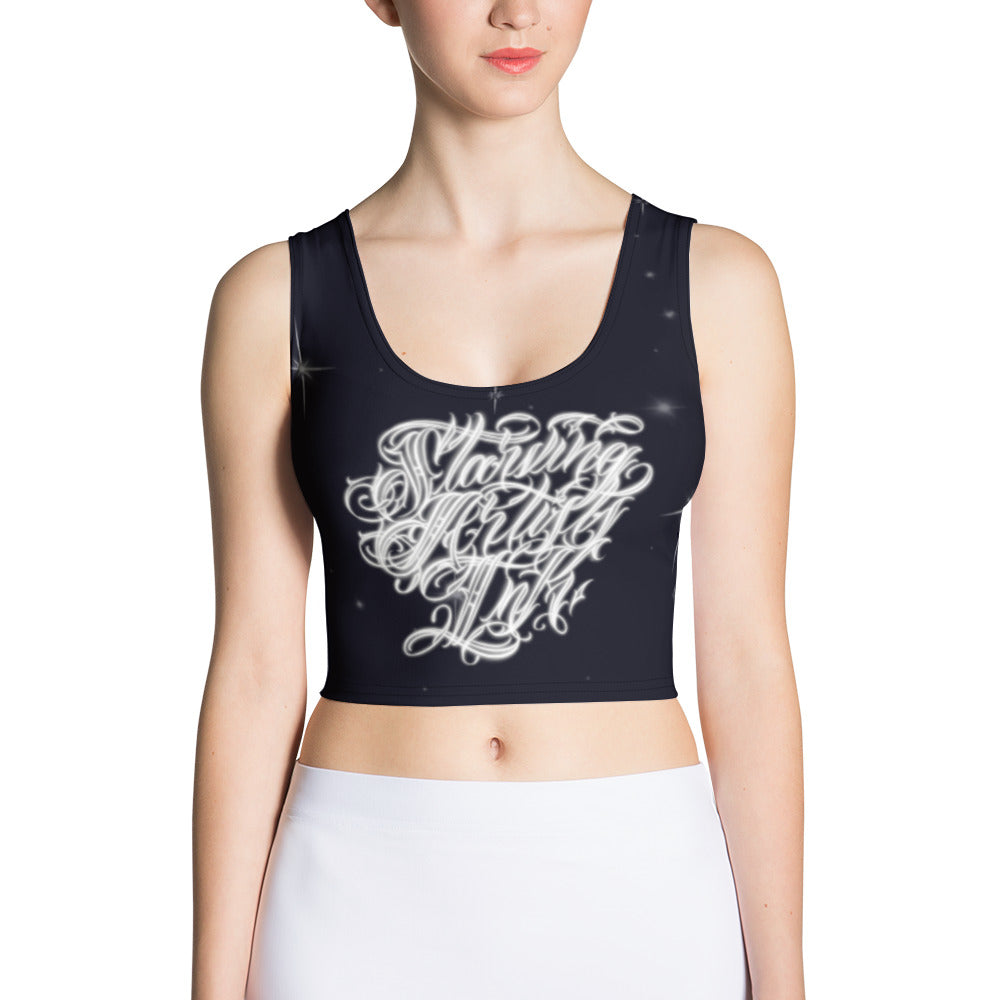 Crop Tank Top “Black Starry Night”