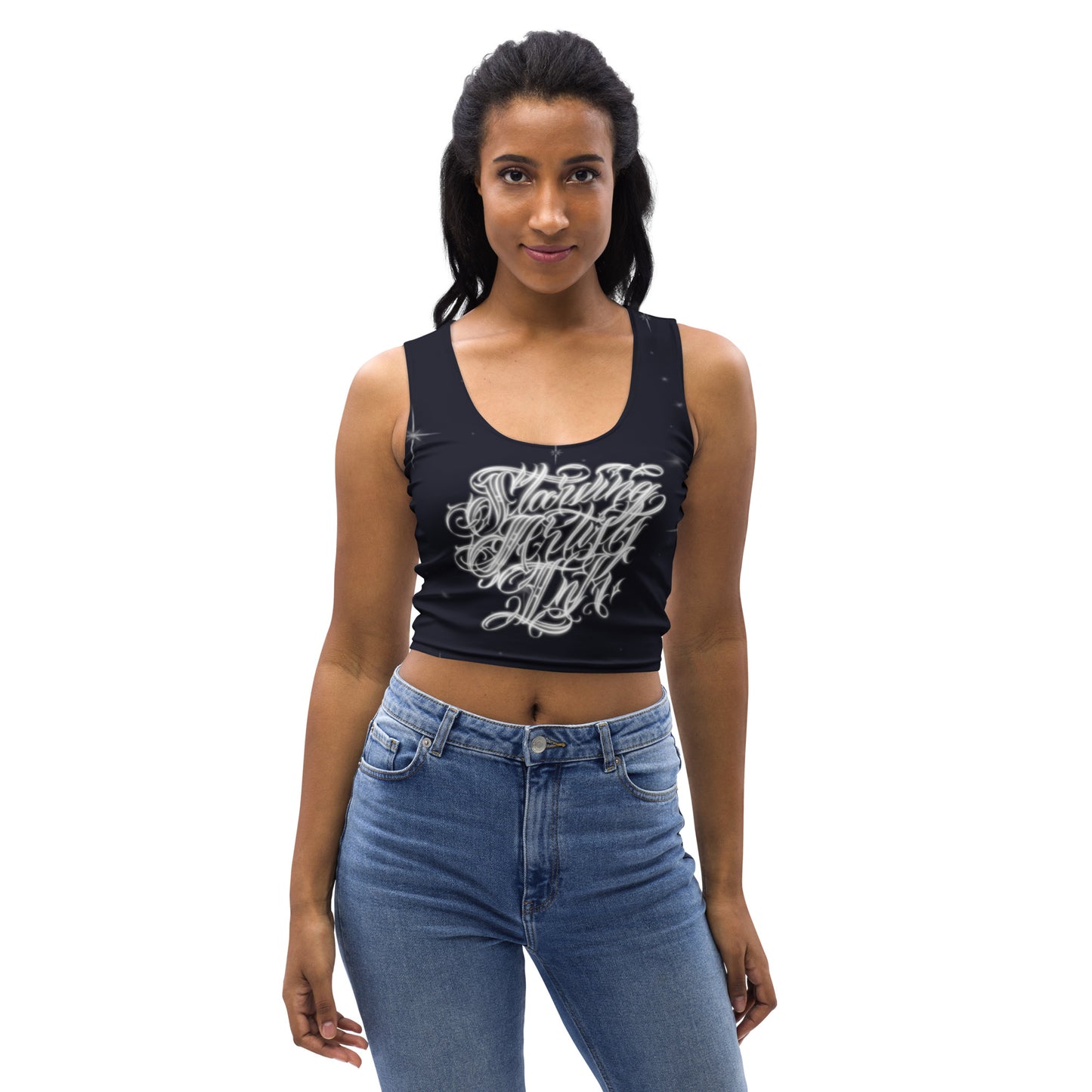 Crop Tank Top “Black Starry Night”