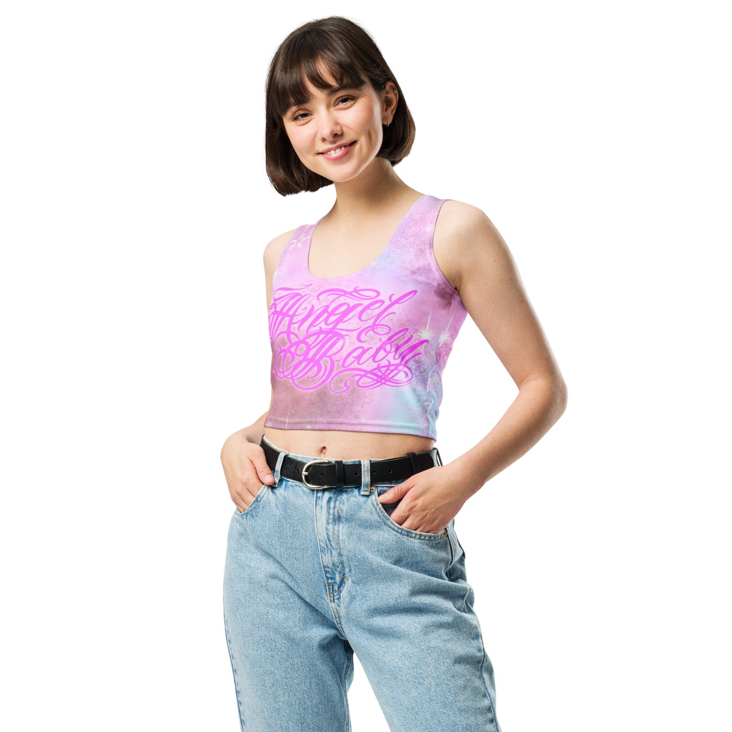 Crop Top tank - Pink “Angel Baby”