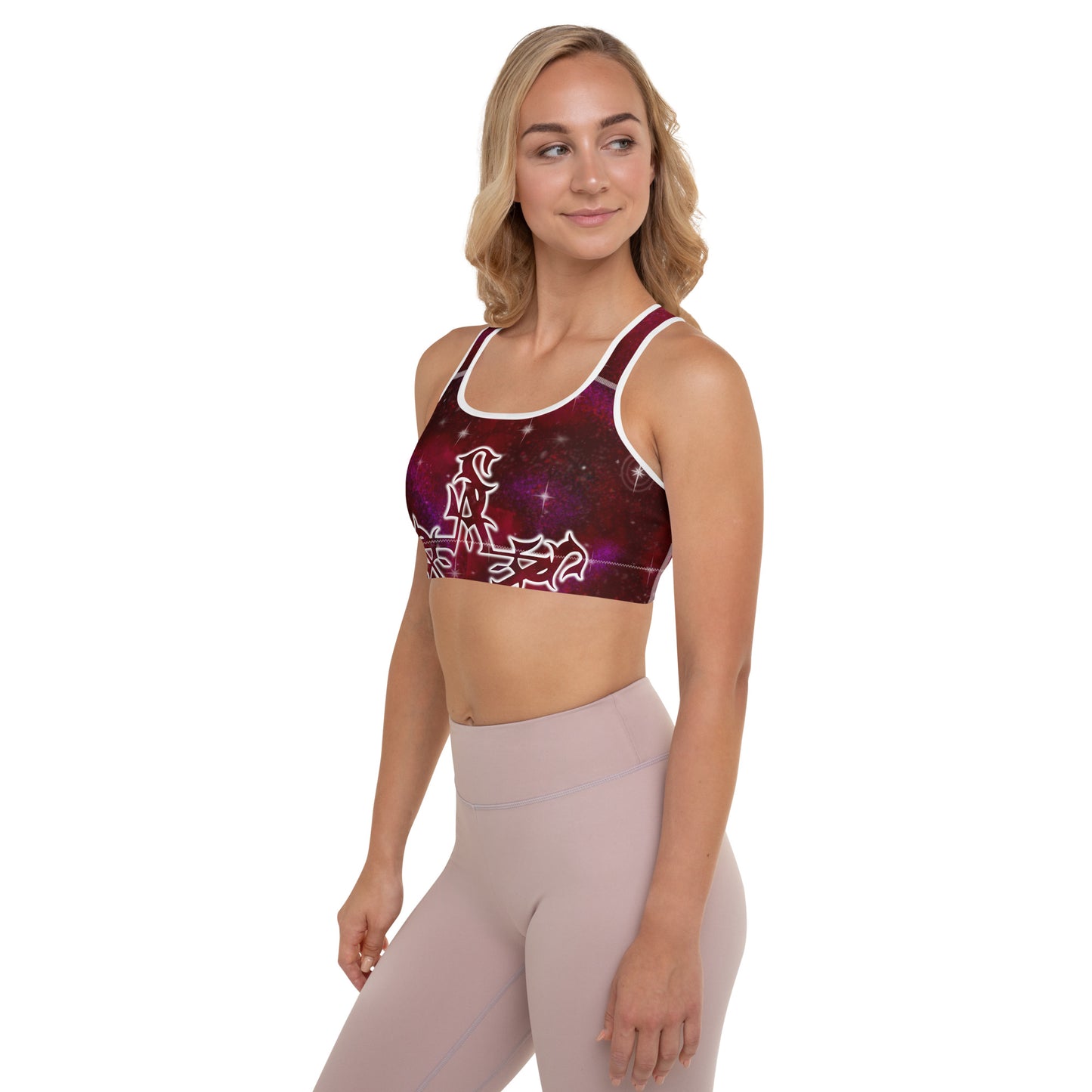 Padded Sports Bra “Burgundy Galaxy”