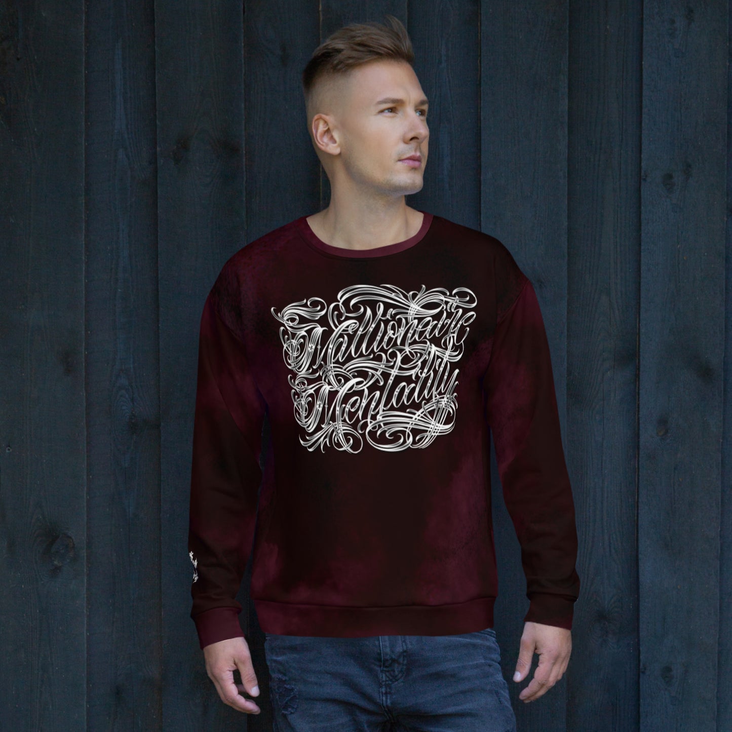 Sweatshirt - Burgundy Storm “Millionaire Mentality”