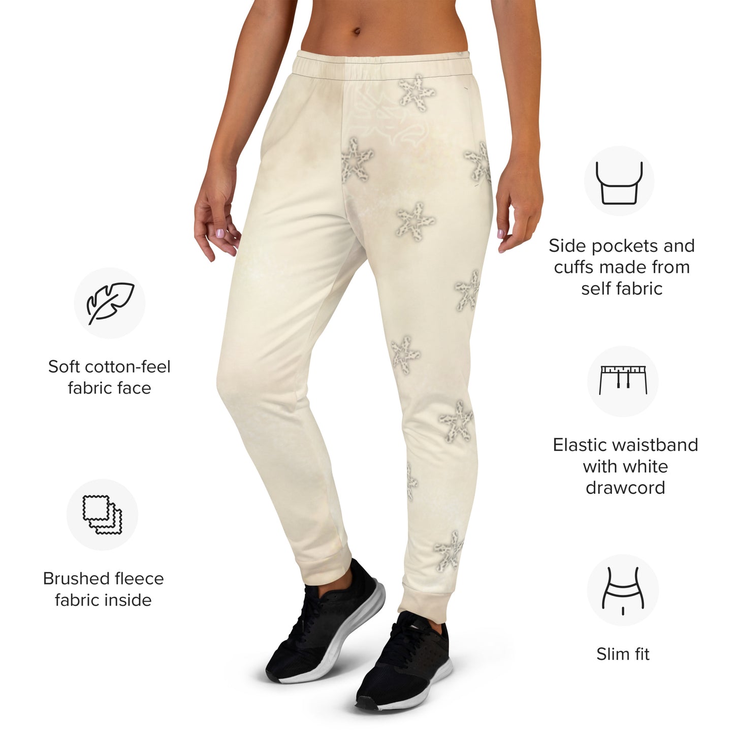 Women's Joggers - White Apricot