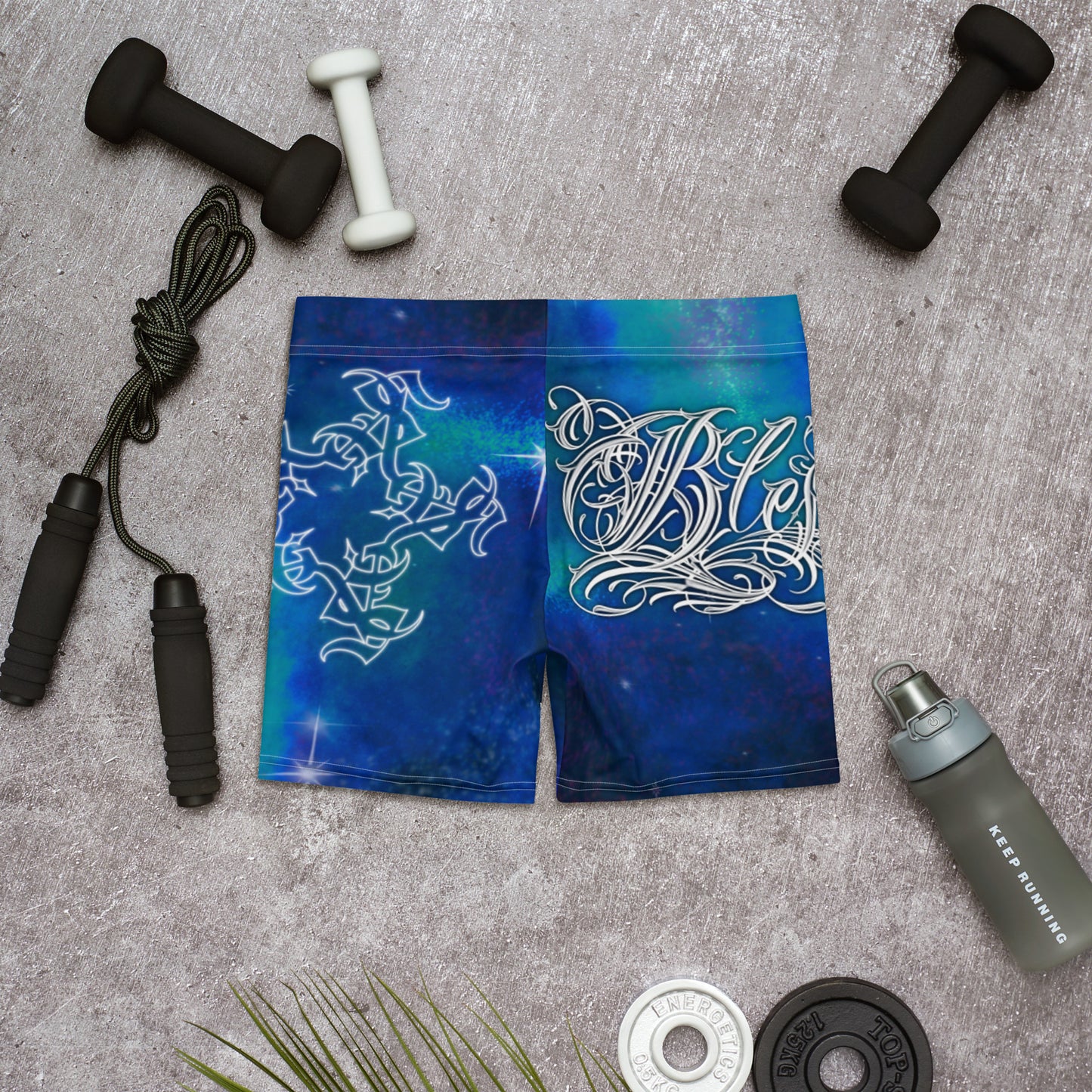 Yoga Shorts “Royal Blue Cosmos”