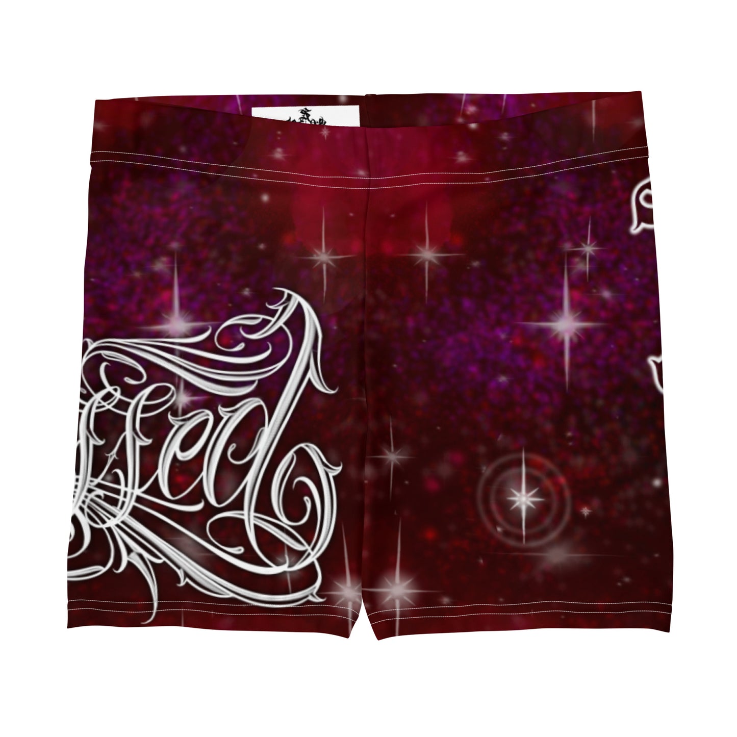 Yoga Shorts - Burgundy Galaxy “Blessed”
