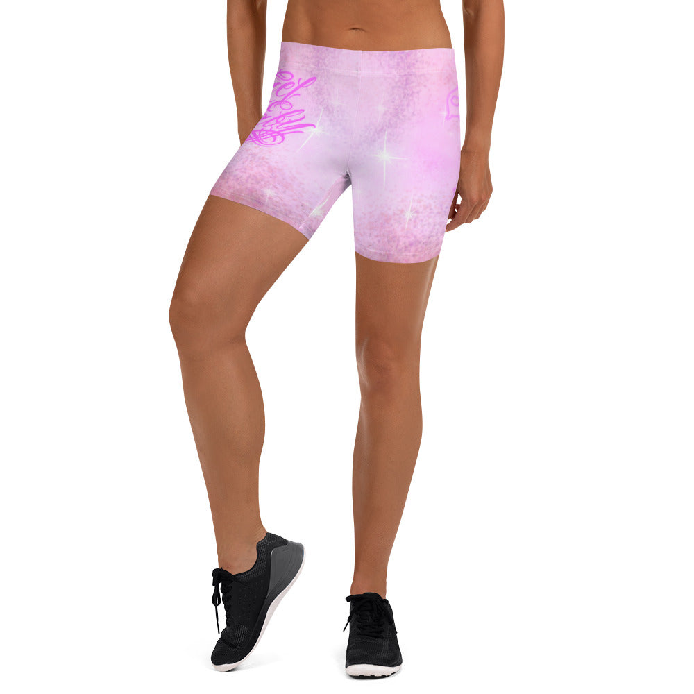 yoga Shorts - Pink “Angel Baby”