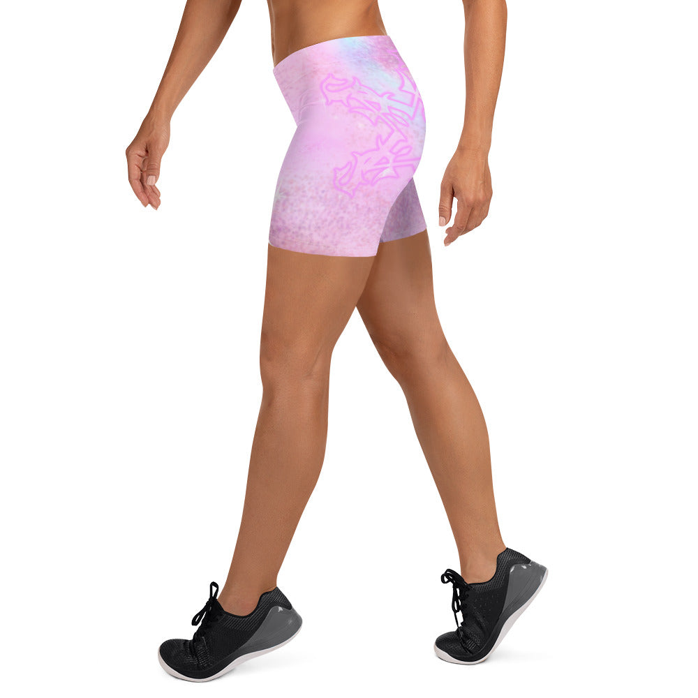 yoga Shorts - Pink “Angel Baby”