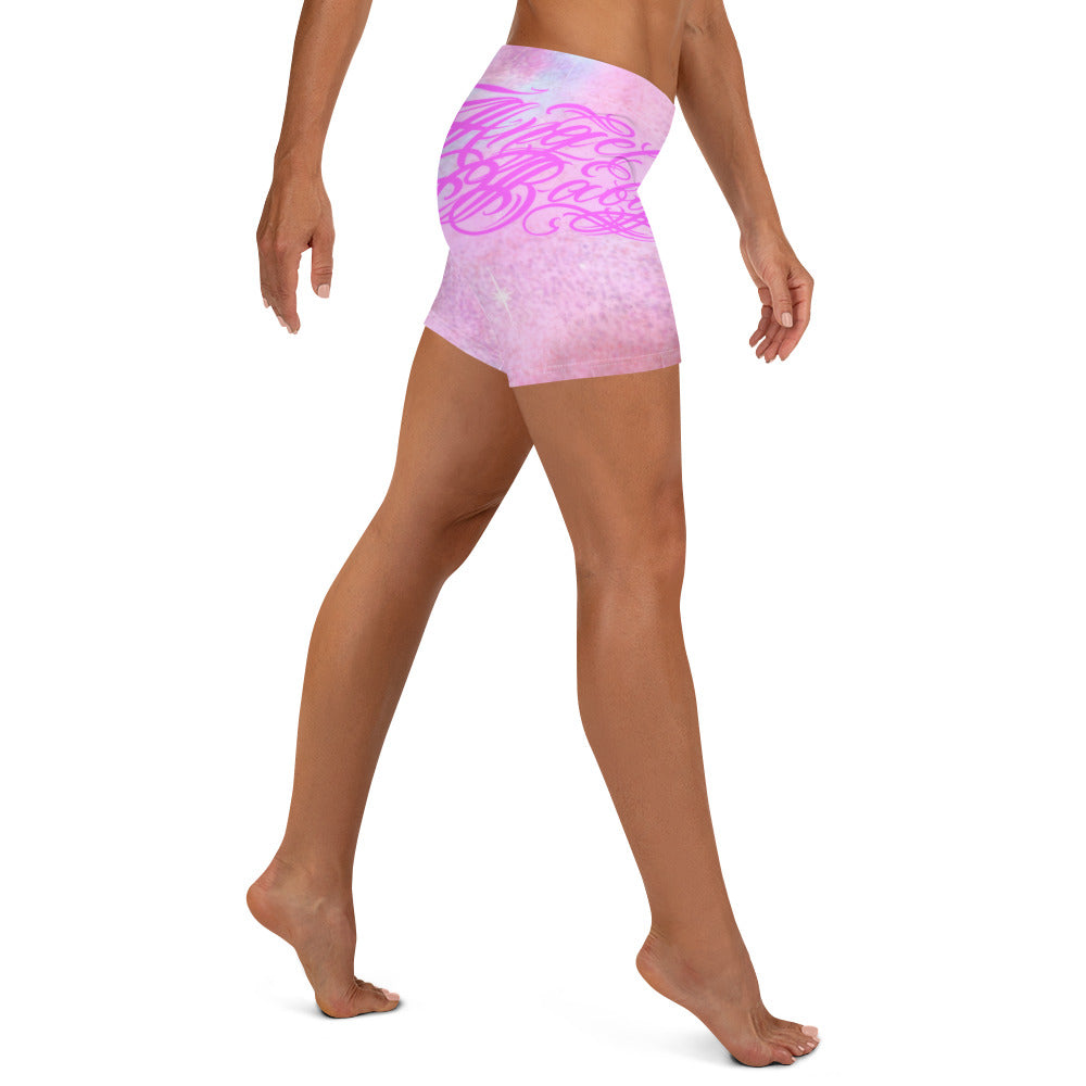 yoga Shorts - Pink “Angel Baby”