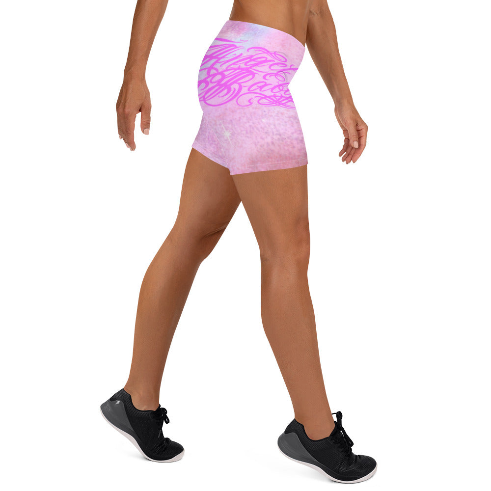 yoga Shorts - Pink “Angel Baby”