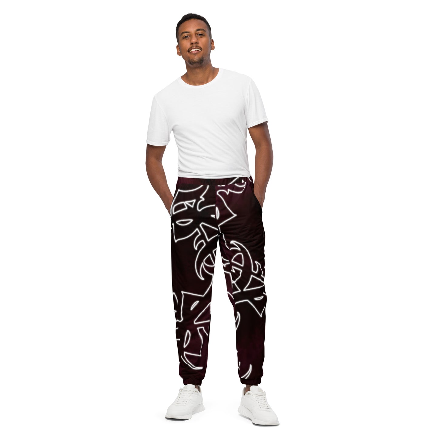 Track pants - Burgundy Storm “Star tribal”