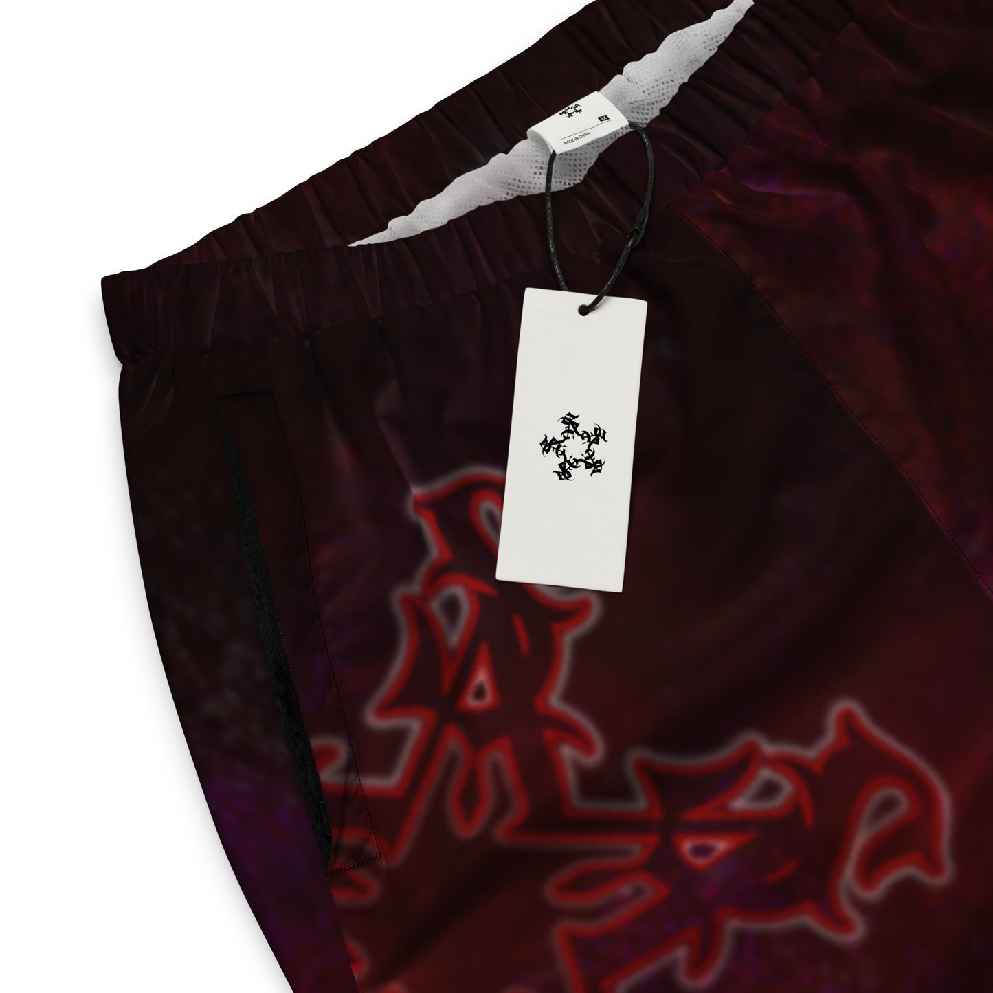 Track Pants Red Galaxy Print