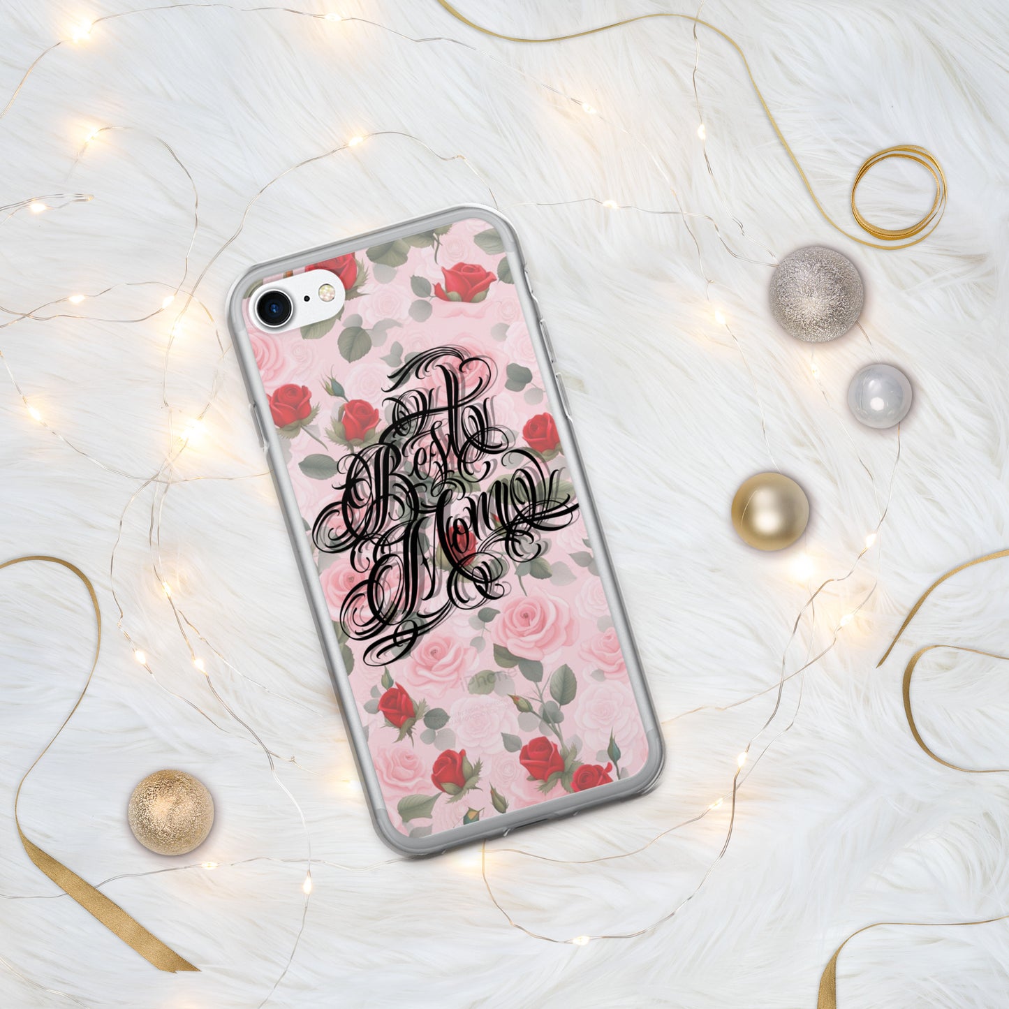 Clear Case for iPhone® Best Mom Floral Design
