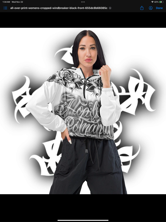 Cropped Windbreaker “Hopeless Romantic”