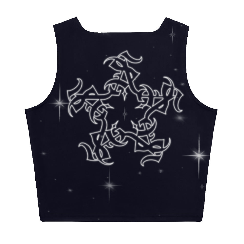 Crop Tank Top “Black Starry Night”