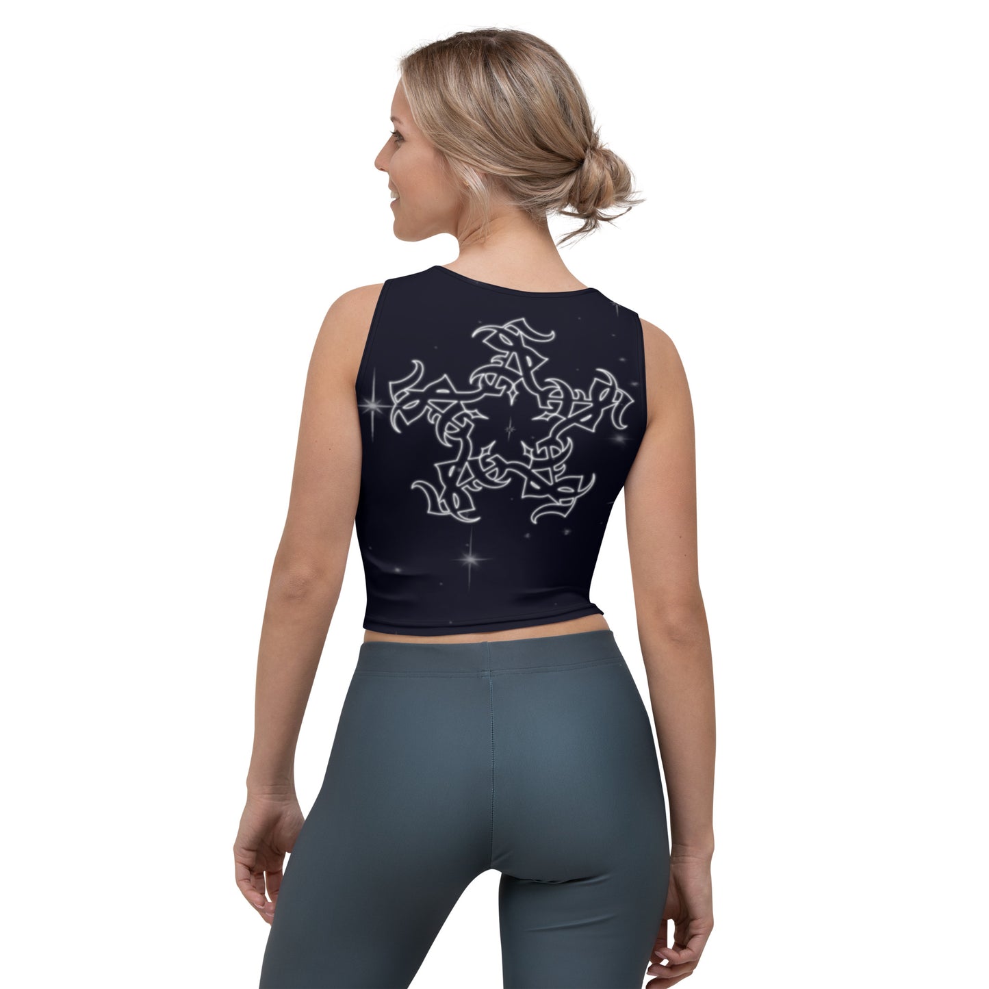 Crop Tank Top “Black Starry Night”