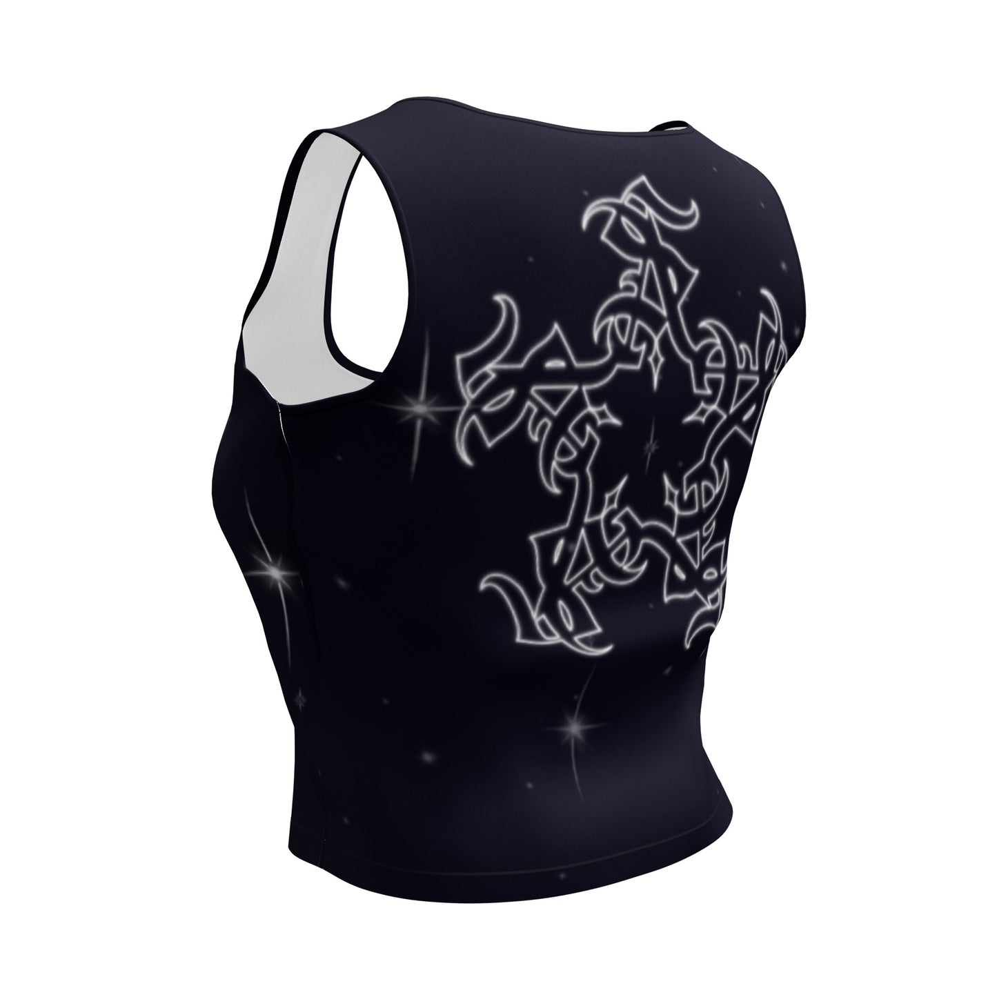 Crop Tank Top “Black Starry Night”