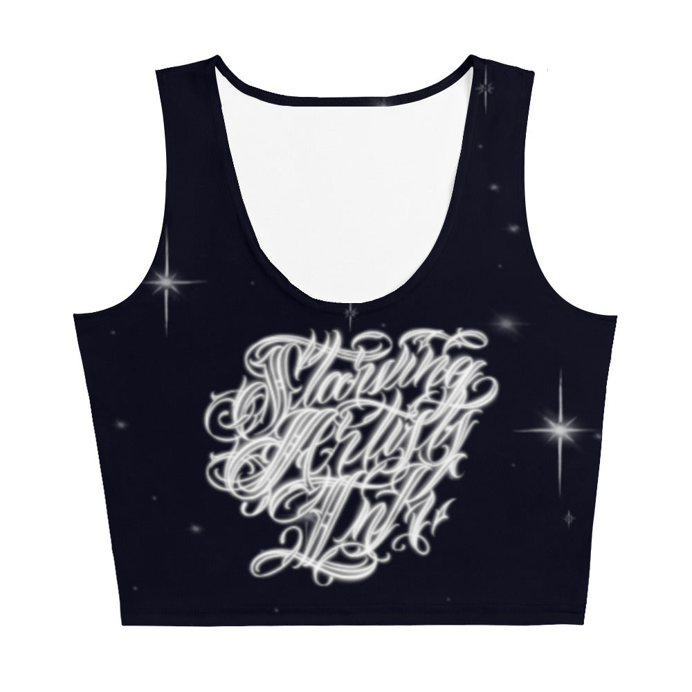 Crop Tank Top “Black Starry Night”
