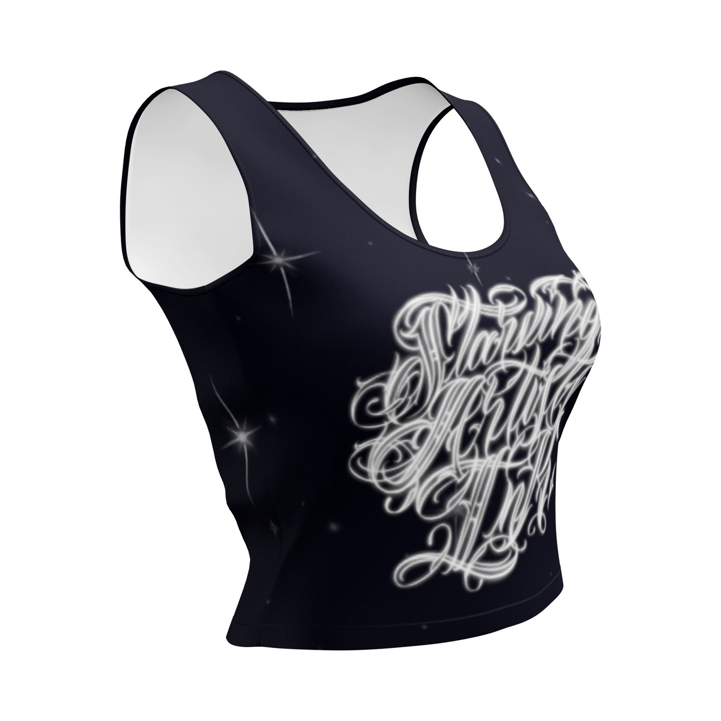 Crop Tank Top “Black Starry Night”