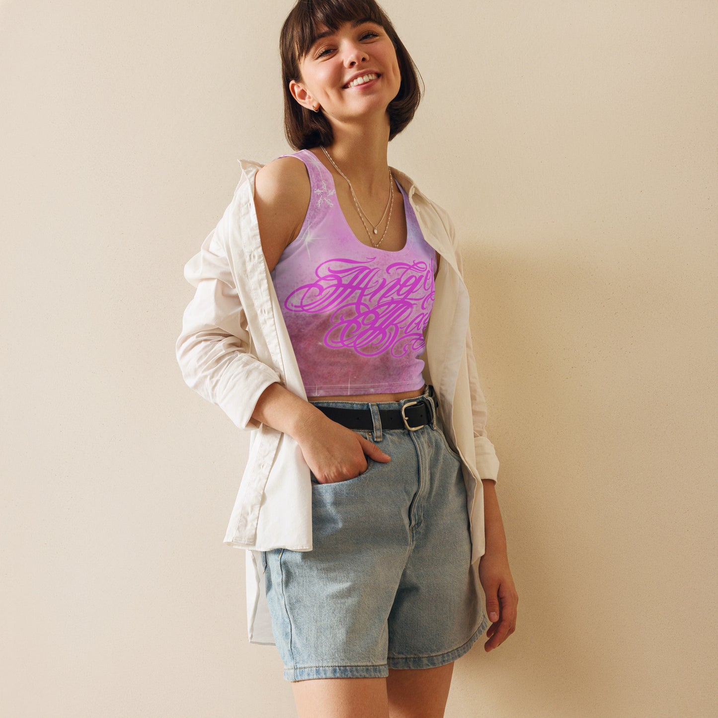 Crop Top tank - Pink “Angel Baby”