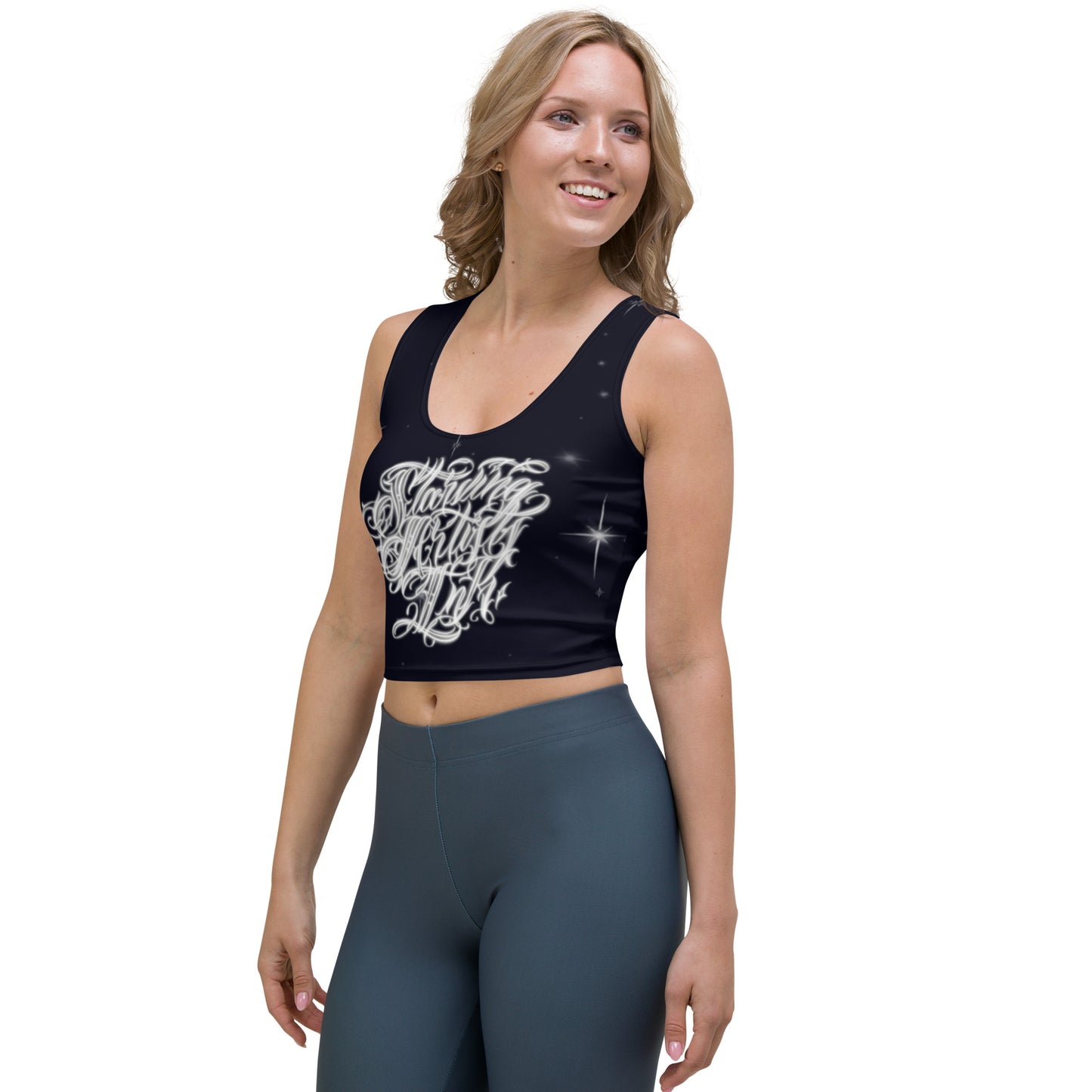 Crop Tank Top “Black Starry Night”