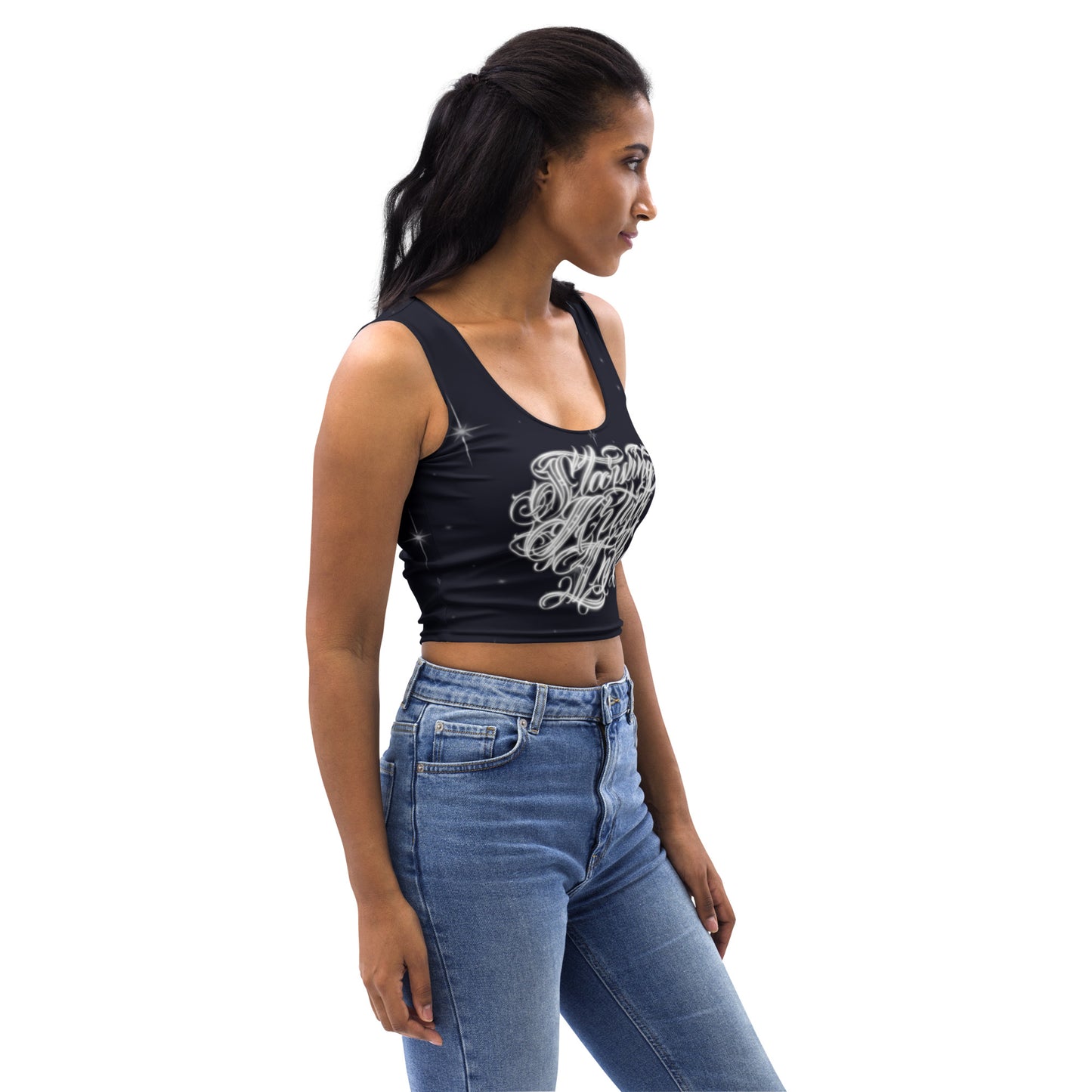 Crop Tank Top “Black Starry Night”