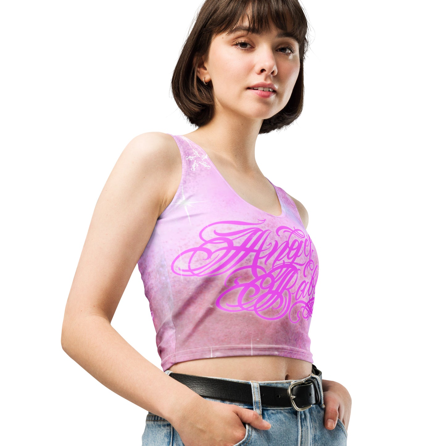 Crop Top tank - Pink “Angel Baby”