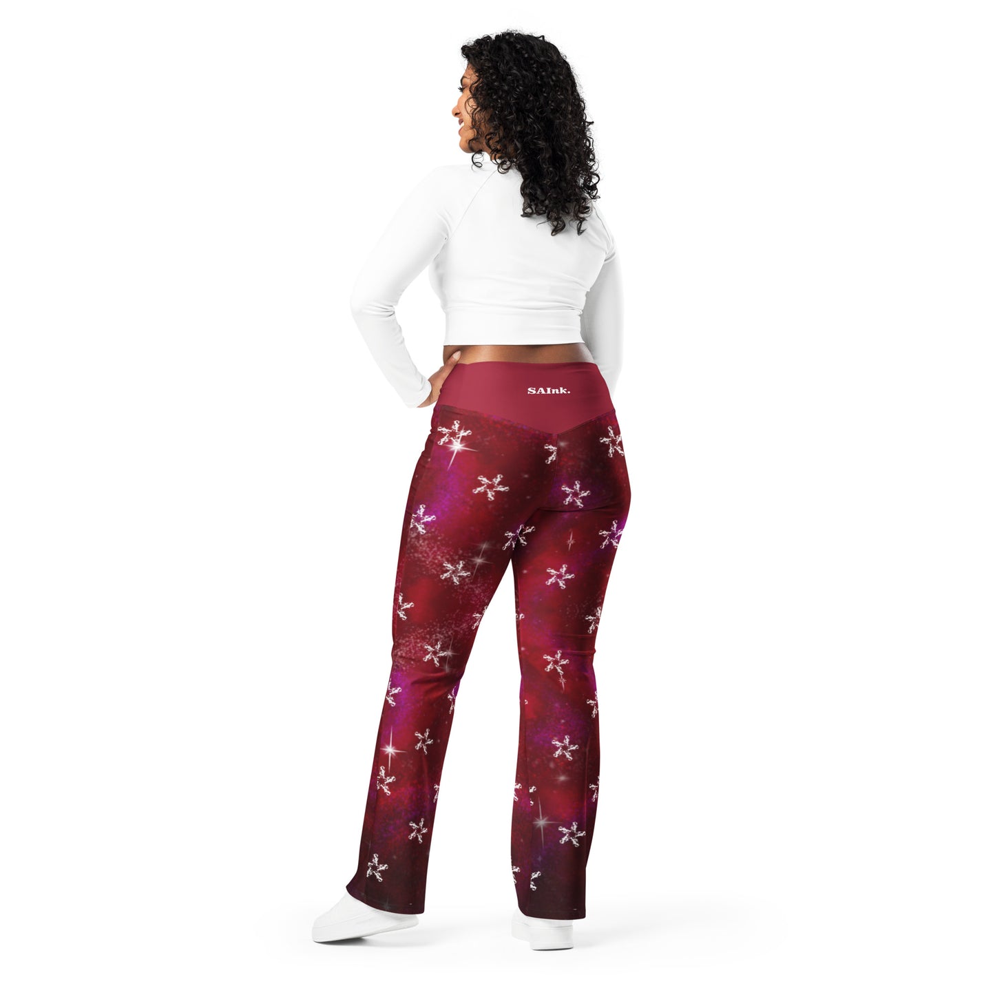 Flare leggings - burgundy galaxy