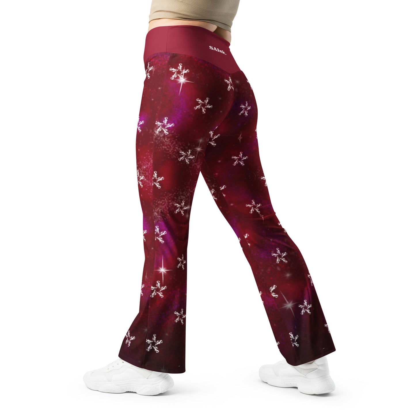 Flare leggings - burgundy galaxy