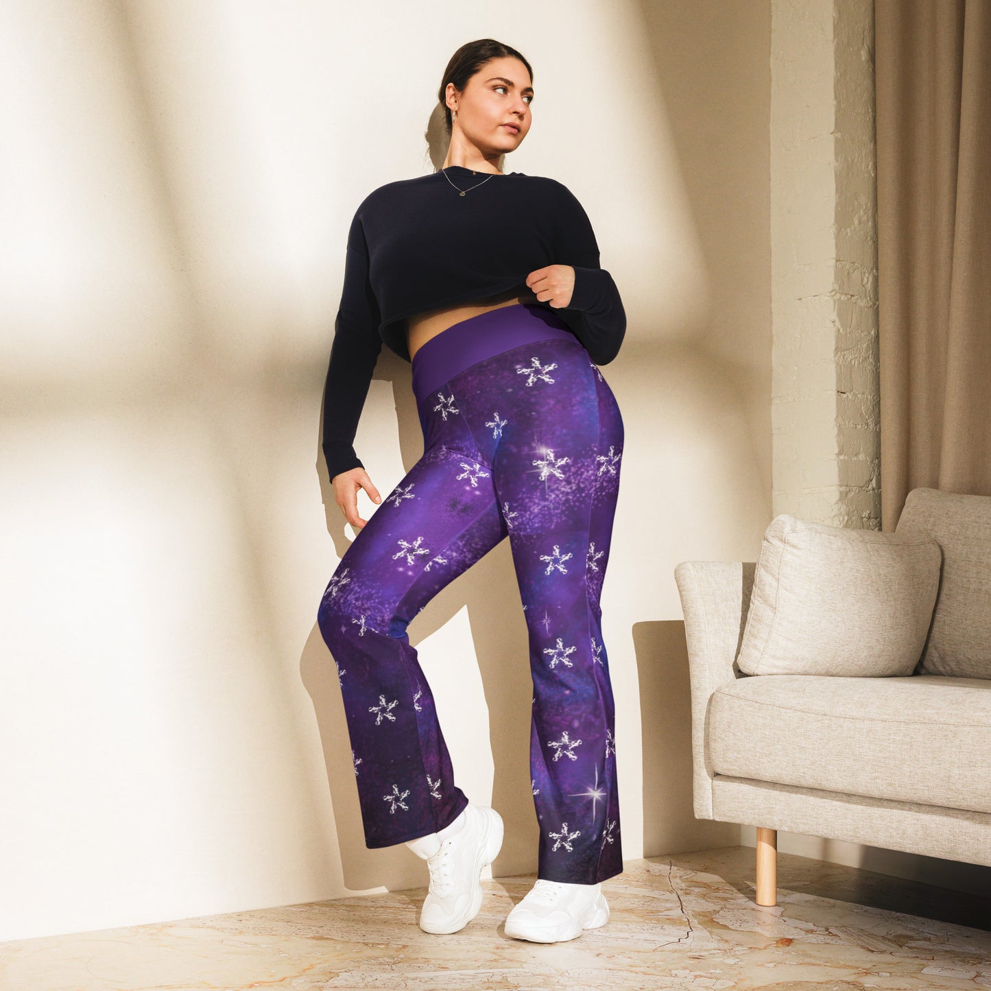 Flare leggings - plum cosmos