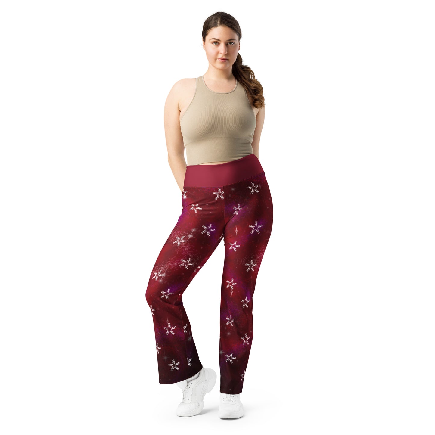 Flare leggings - burgundy galaxy