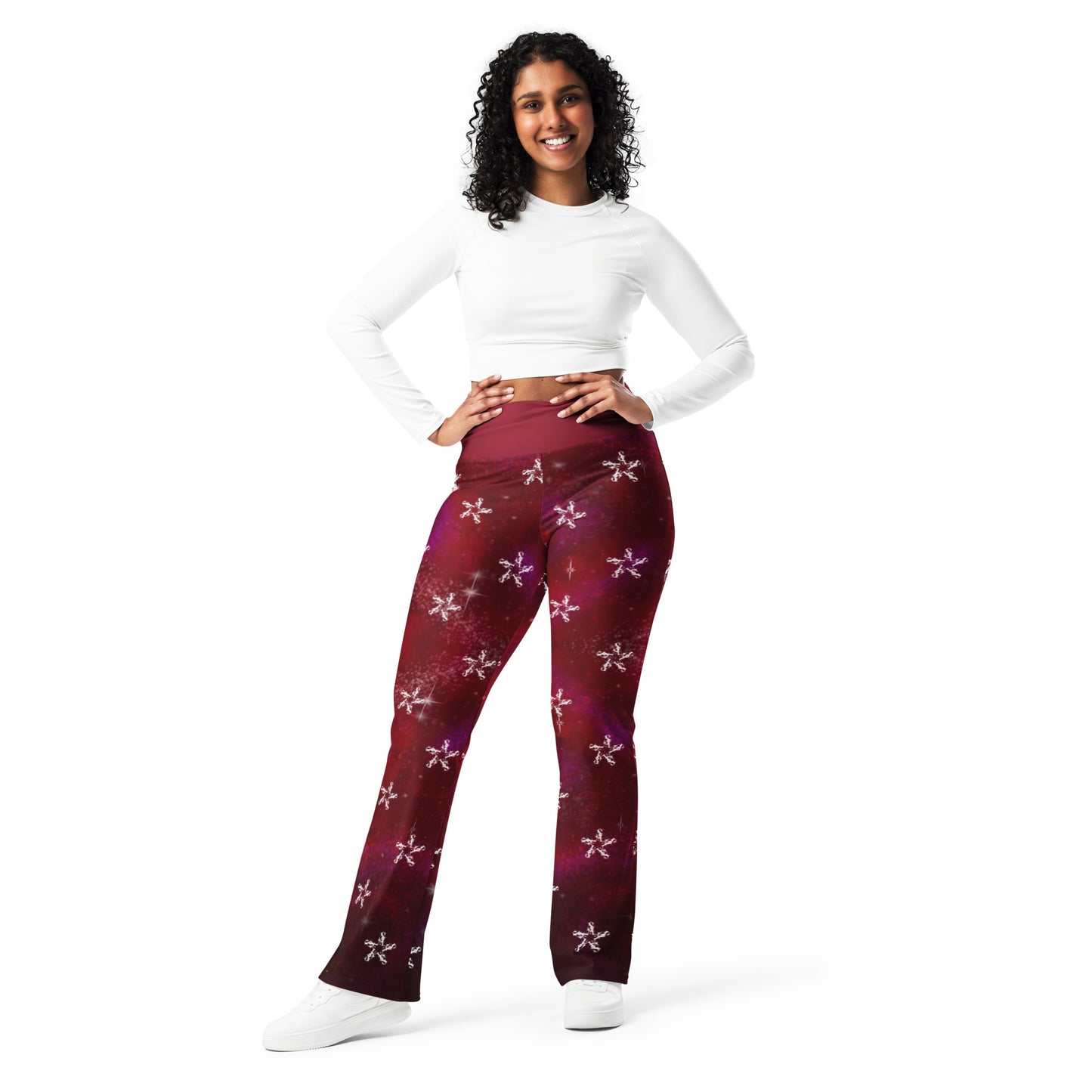 Flare leggings - burgundy galaxy