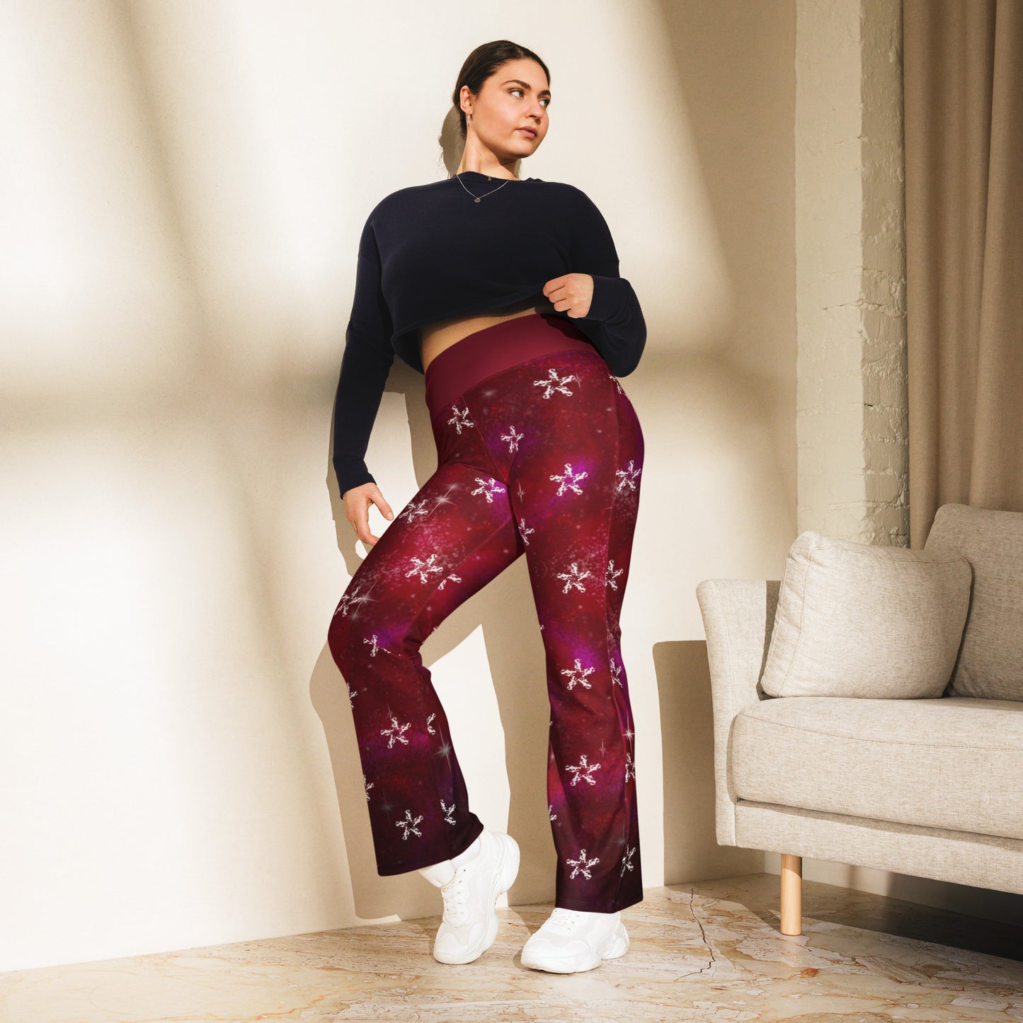 Flare leggings - burgundy galaxy