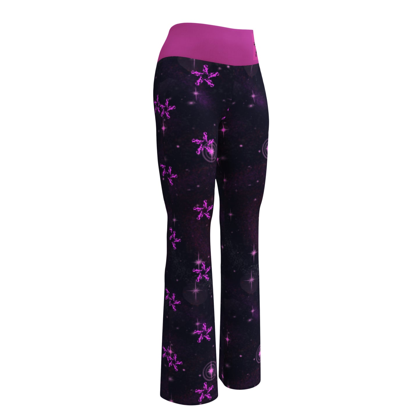Flare leggings Black & Fusia
