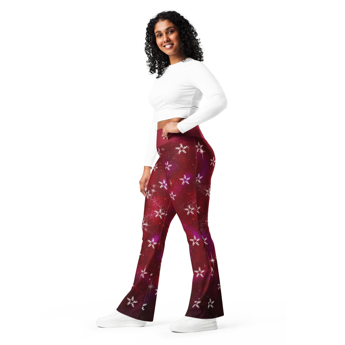 Flare leggings - burgundy galaxy