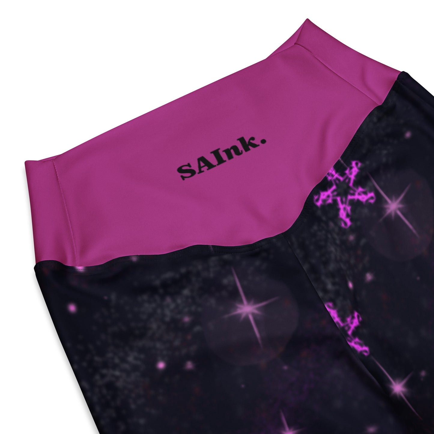 Flare leggings Black & Fusia