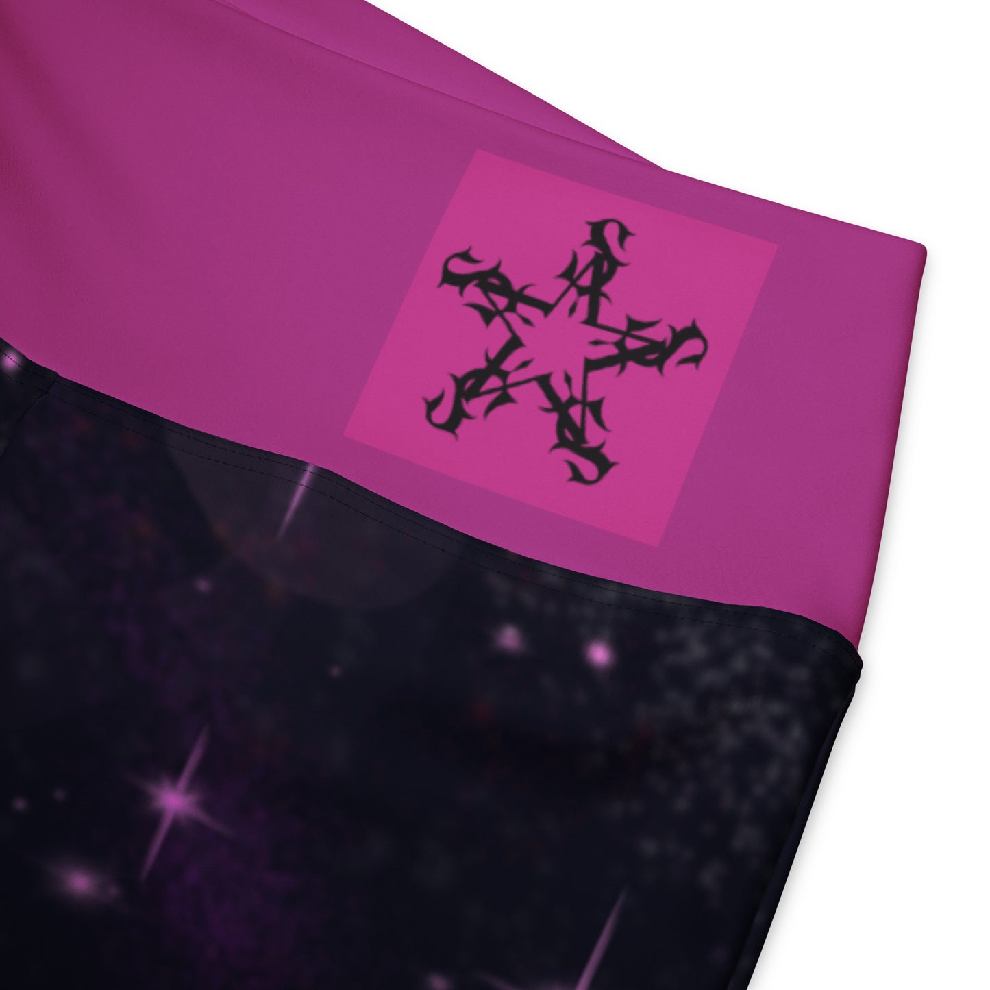 Flare leggings Black & Fusia