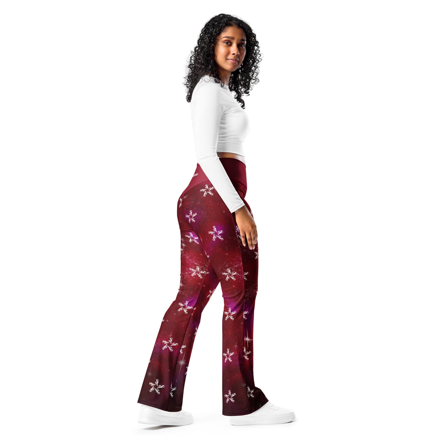 Flare leggings - burgundy galaxy