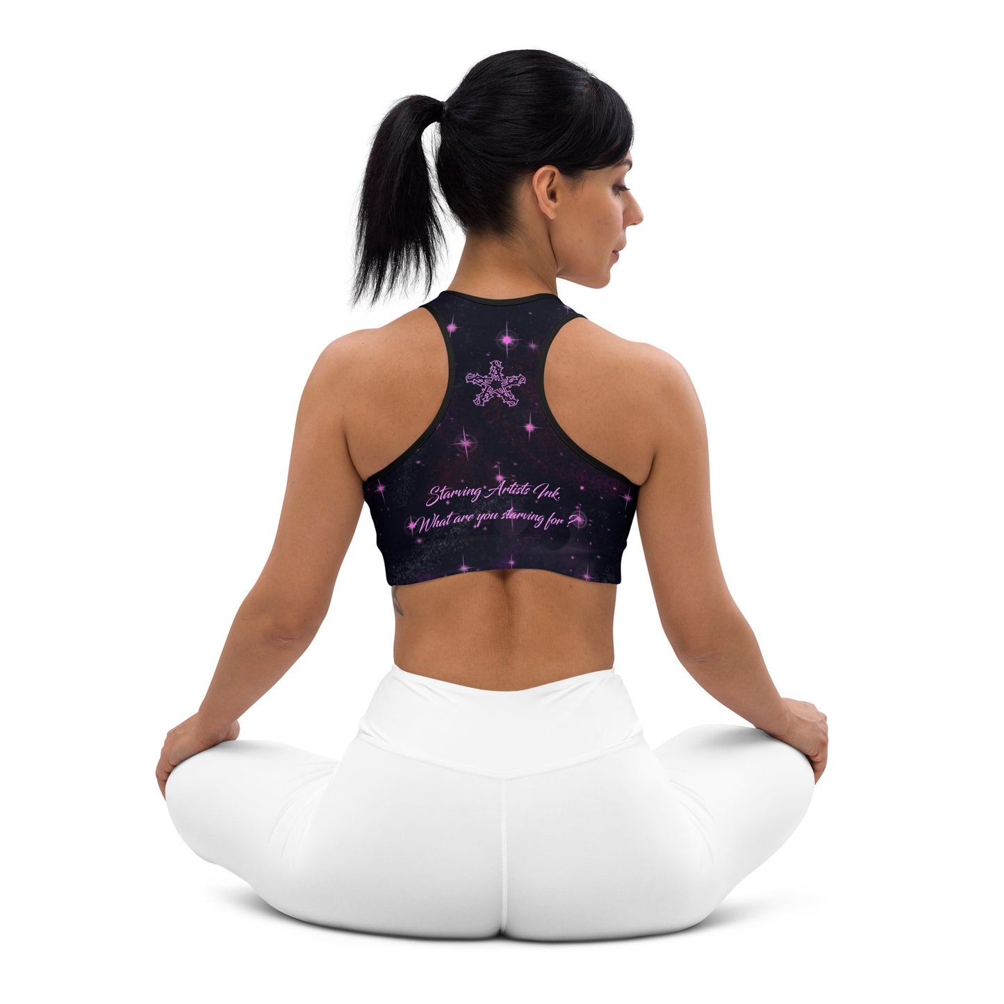 Padded Sports Bra Black & Pink