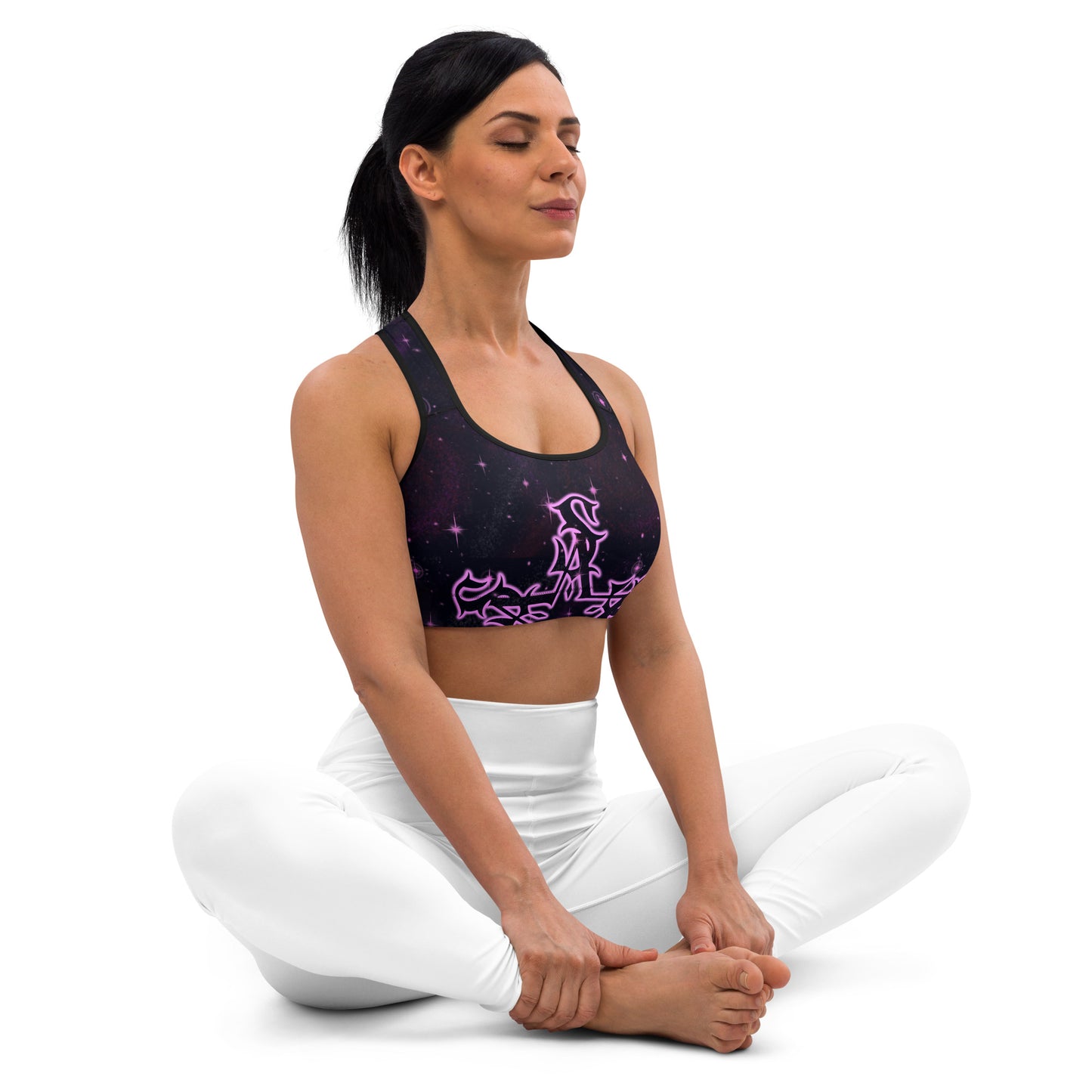 Padded Sports Bra Black & Pink