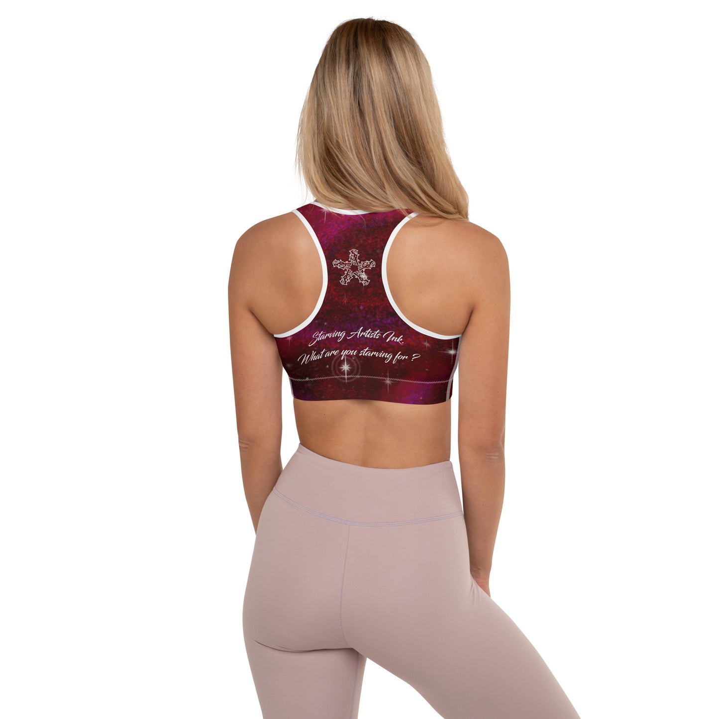Padded Sports Bra “Burgundy Galaxy”