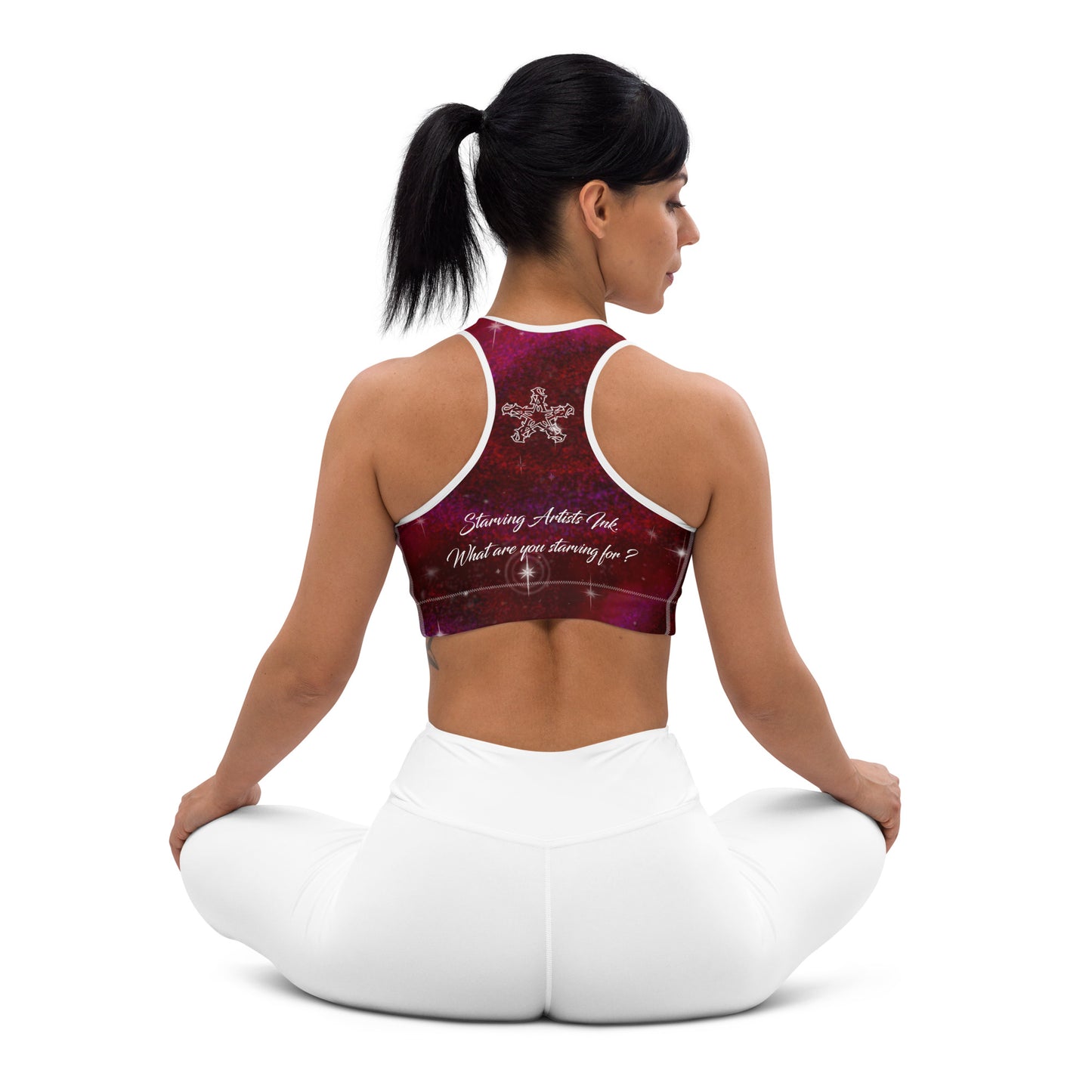 Padded Sports Bra “Burgundy Galaxy”