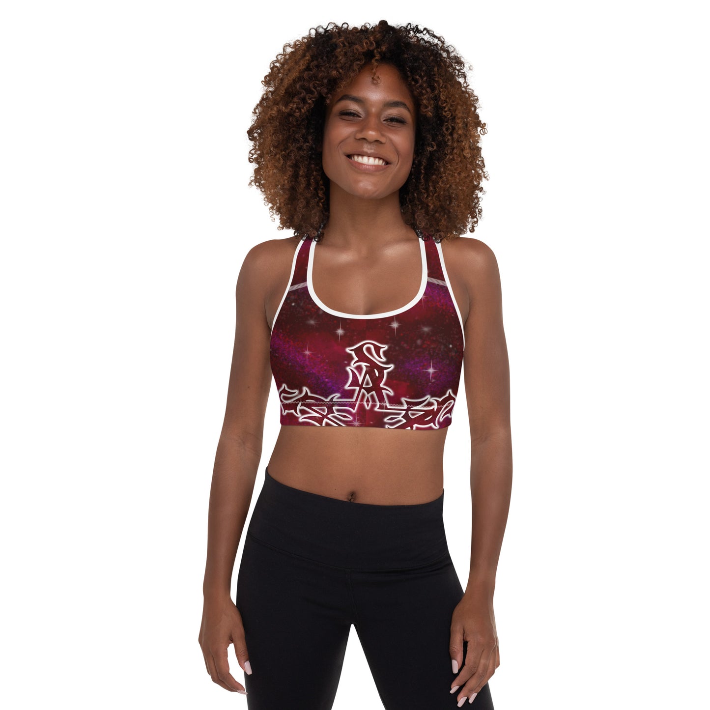 Padded Sports Bra “Burgundy Galaxy”