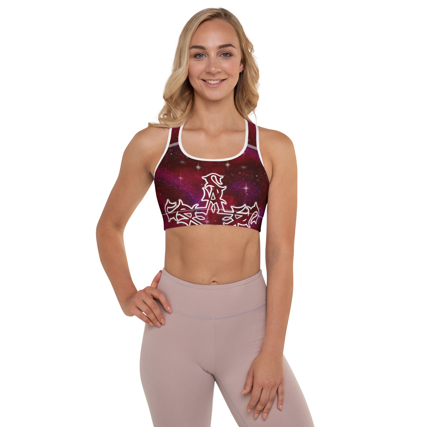 Padded Sports Bra “Burgundy Galaxy”