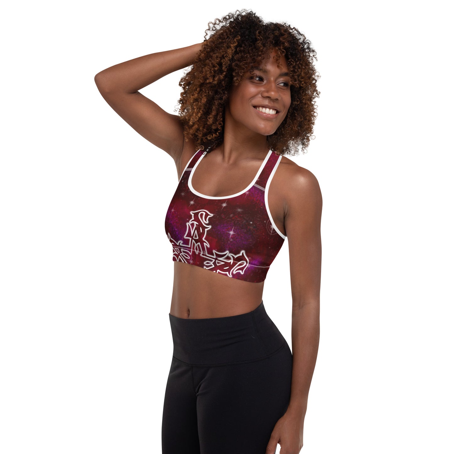 Padded Sports Bra “Burgundy Galaxy”