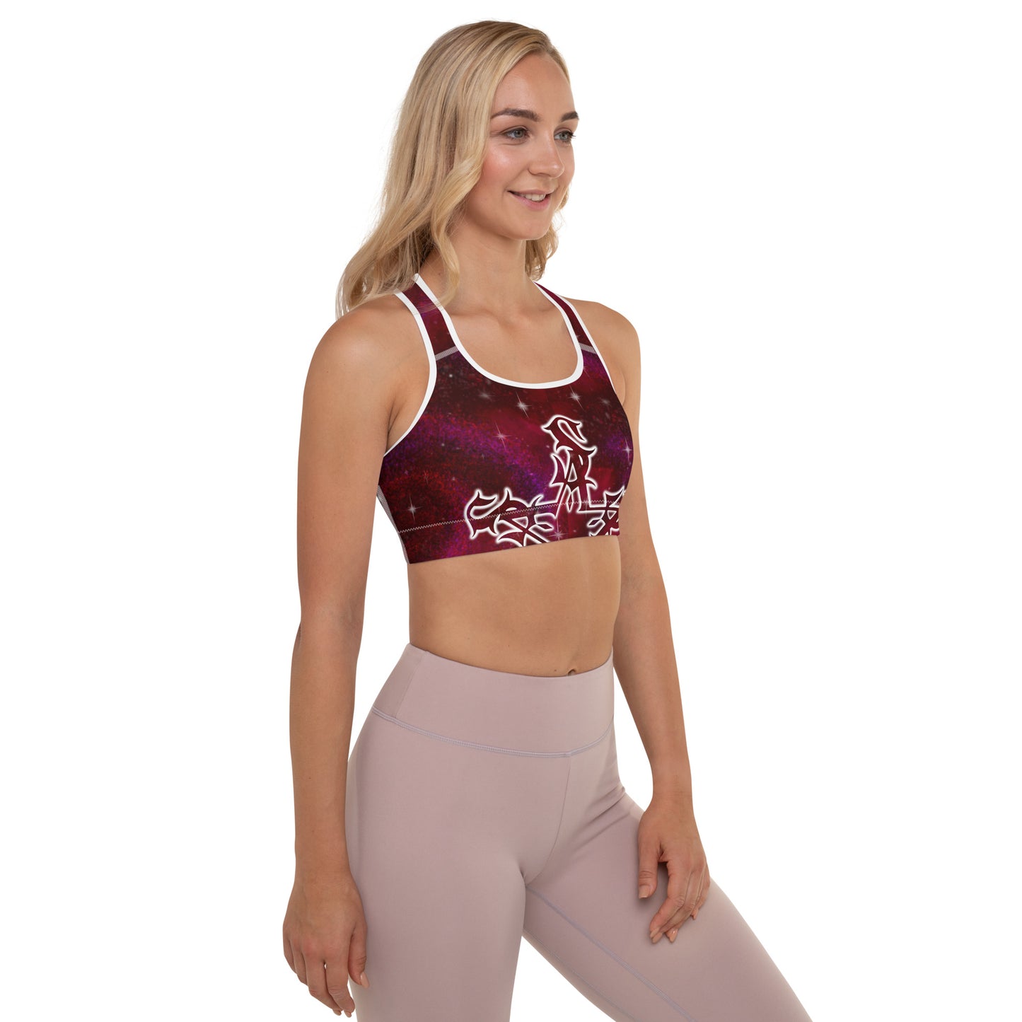 Padded Sports Bra “Burgundy Galaxy”
