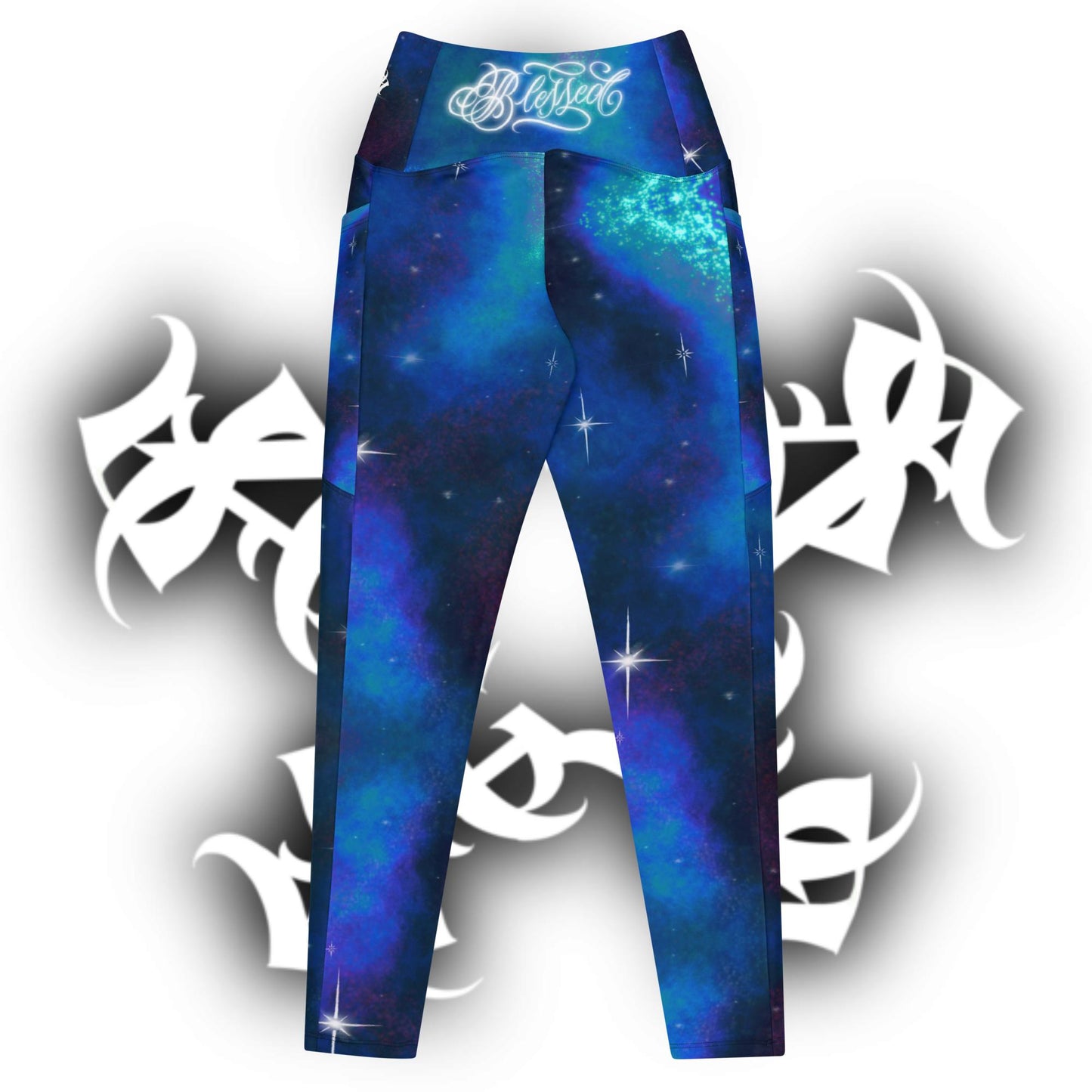 Crossover leggings with pockets “Royal Blue”