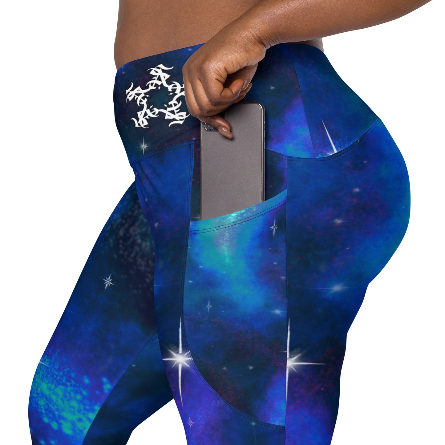 Crossover leggings with pockets “Royal Blue”