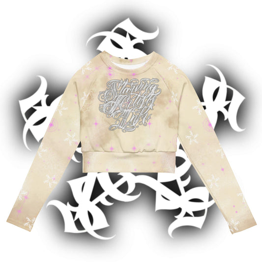 Recycled long-sleeve crop top - Apricot Storm “SAInk”