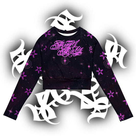 long-sleeve crop top Black & Pink “Angel Baby”