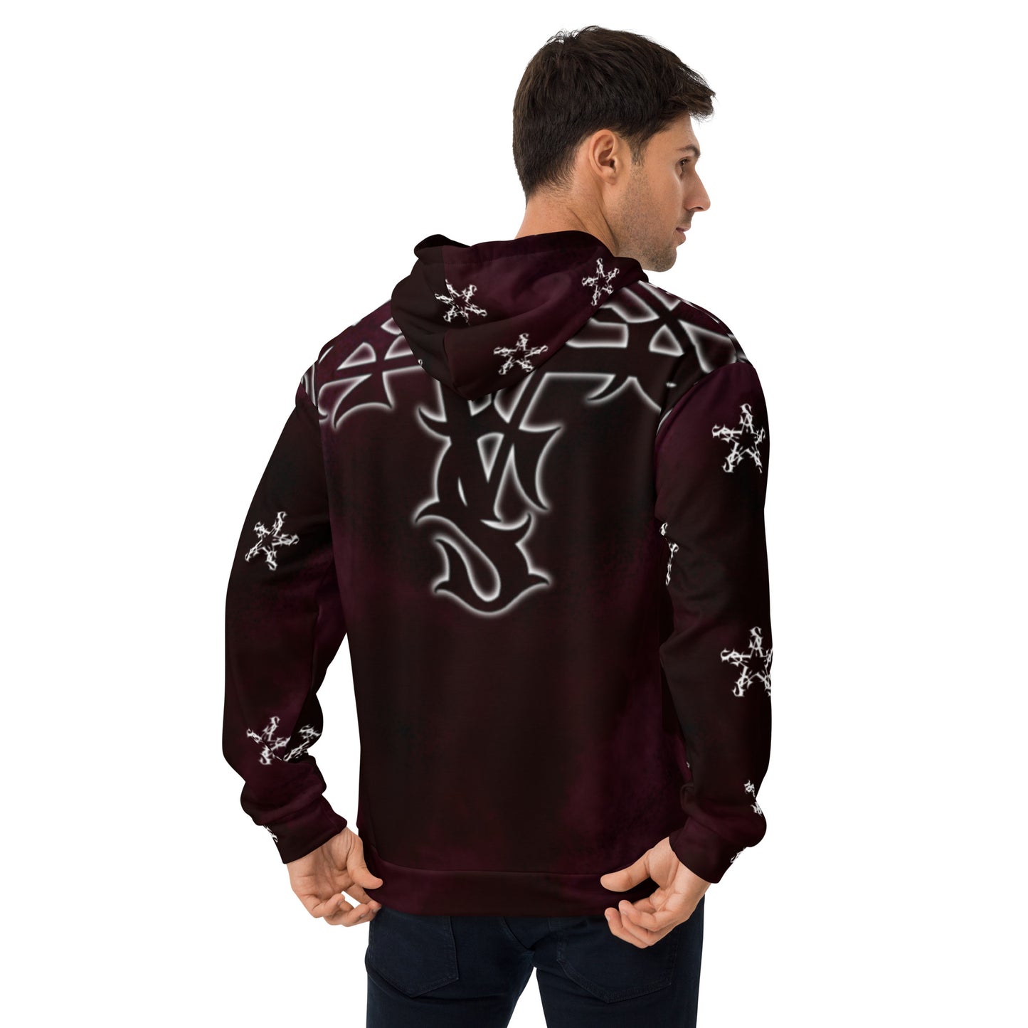Unisex Hoodie - Burgundy “Tribal Star”